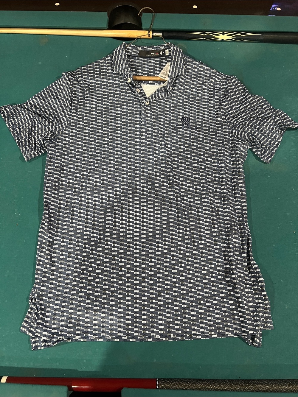 Ralph Lauren Navy & White Micro-Pattern Polo